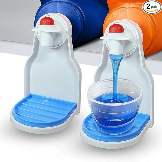 Simplation [2 Pack] Laundry Detergent Cup Holder, Detergent Drip Catcher (Upgraded Drip Tray), No More Mess or Leaks, Grip Style