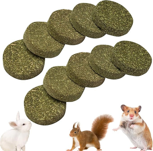 28PCS Round Hay Cake Chew Treats for Small Animals – Molar Snacks for Hamsters, Guinea Pigs, Chinchillas, Rats, Rabbits – Natural Enrichment Chew Toys
