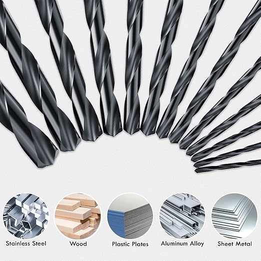 TiAIN Coating Cobalt Drill Bit Set, Multifacet Tip 29Pcs M35 Jobber Drill Bit Kit for Hardened Metal, Stainless Steel, Cast Iron and Soft Materials, with Metal Index Storage Box, 1/16"-1/2"