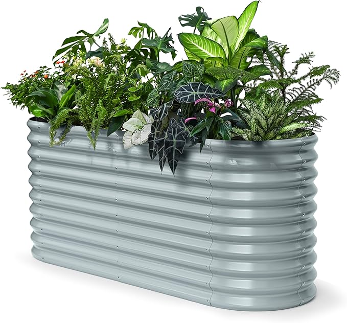 Raised Garden Bed 6x2x2.5 ft, 30" Extra Tall Galvanized Metal Planter Boxes Outdoor, Heavy Duty Flower Bed for Vegetable, Fruit, Raised Bed Gardening Outdoor Large Planters - Brooklyn Grey