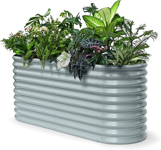Raised Garden Bed 6x2x2.5 ft, 30" Extra Tall Galvanized Metal Planter Boxes Outdoor, Heavy Duty Flower Bed for Vegetable, Fruit, Raised Bed Gardening Outdoor Large Planters - Brooklyn Grey