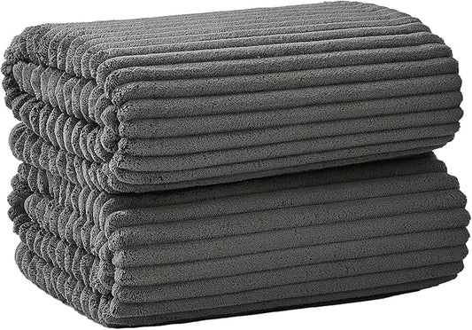 Oversized Bath Sheets 40x80 Inches Extra Large Bath Towels for Adults Super Soft Quick Dry Highly Absobent Microfiber Shower Towels for Bathroom, Pool, Gym, Yoga Towel (Charcoal Gray, 2Piece)