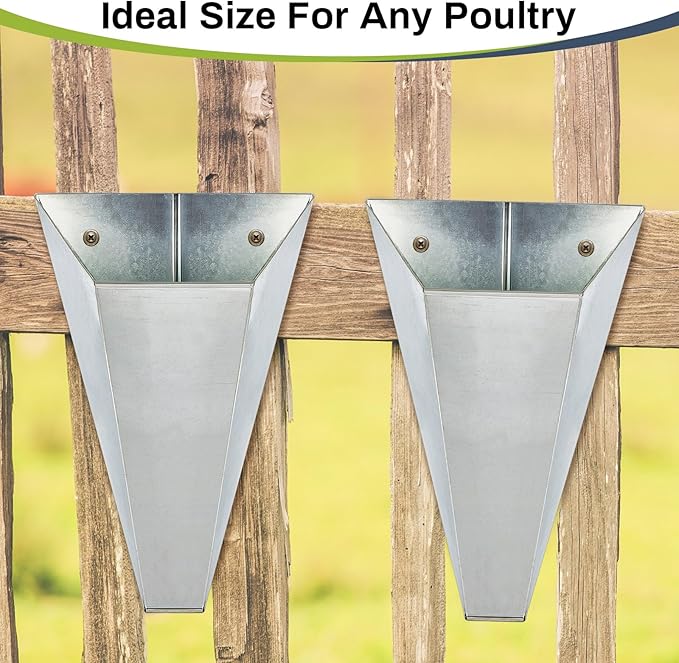 Mumufy 4 Pcs Large Galvanized Steel Poultry Restraining Cones Flat Back Funnel Cone, Up to 12 Pounds, Chicken Killing Cone for Butchering Chicken Birds Turkeys, Easy to Clean
