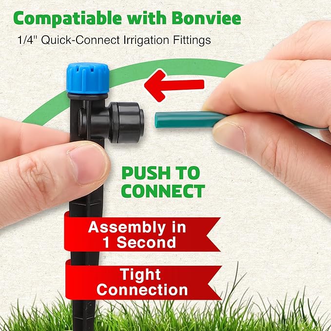 Bonviee 400ft 1/4 inch Drip Irrigation Tubing, Drip Irrigation Hose, Garden Watering Tube Line for Garden Watering System-Green