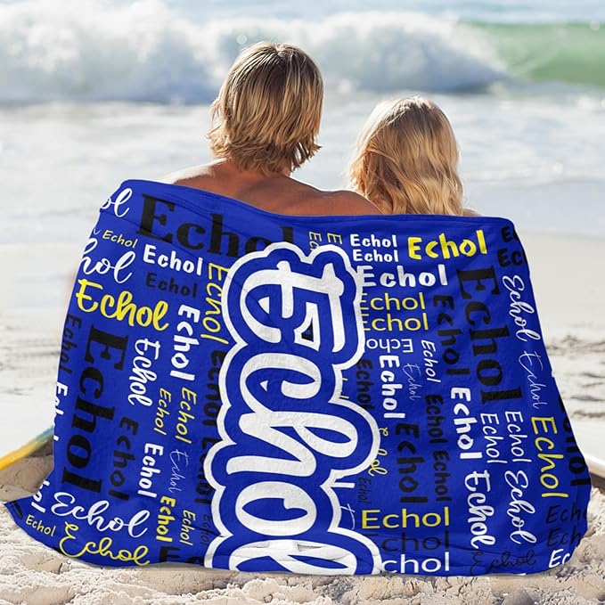 Custom Blanket with Name Personalized Blankets for Kids Adult Boys Girls Flannel Monogrammed Customized Blankets Throw (30''x40'')