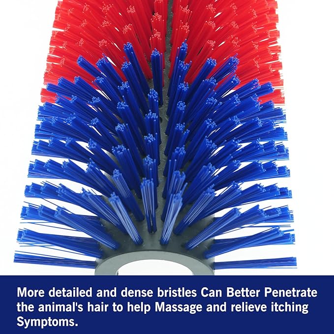 Livestock Scratching Brush Goat Scratcher Full Massage Grooming Brush with 8 Screws for Cattle, Sheep, Horses, Pigs