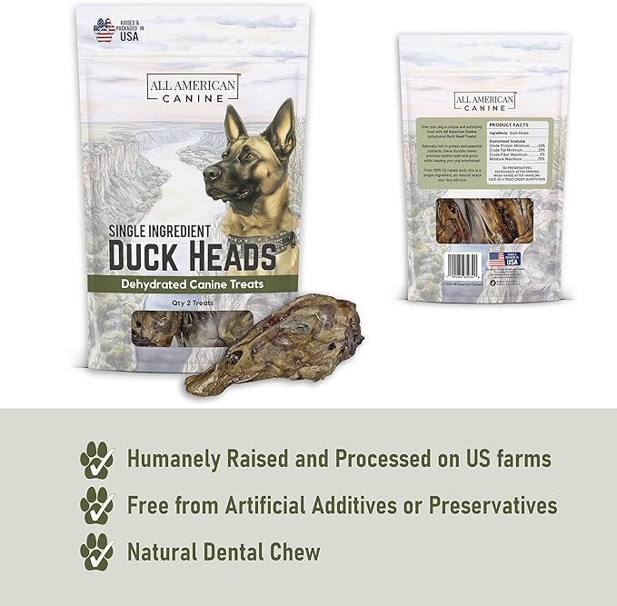Quack Pack – Dehydrated Duck Feet, Necks, Heads and Jerky for Dogs – Single Ingredient, High Protein Chews – Grain-Free, Made in USA
