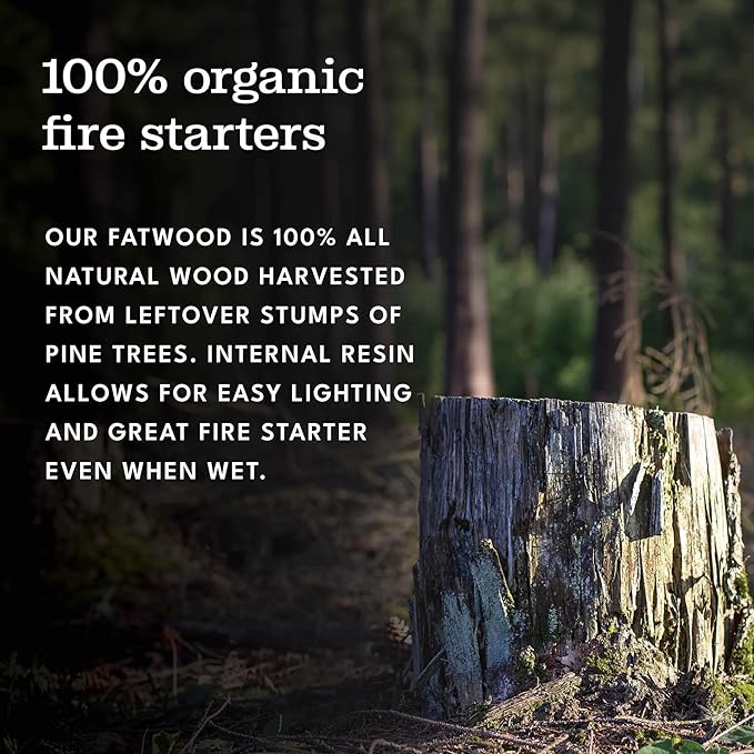 Superior Trading Premium Fatwood Firewood Sticks, Natural Kindling for Fireplaces, Wood Stoves, and Winter Camping Fire Starter, 40 lbs