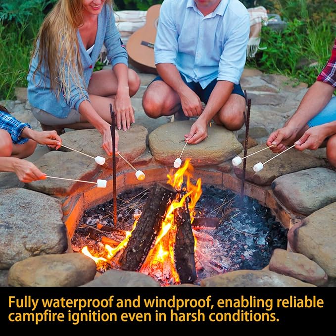 60 Pack Fire Plugs, Weatherproof Fire Starters for Emergencies, Survival, Campfires, Fire Pits, Charcoal Grill, Long Burn Time