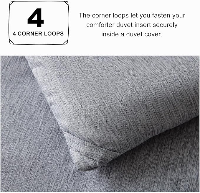 CozyLux Oversized King Comforter Set, 3 Pieces 120x98 Grey Soft Luxury Cationic Dyeing Bedding Set for All Season, Gray Breathable Fluffy Bed Sets with 1 Alternative Comforter and 2 Pillow Shams