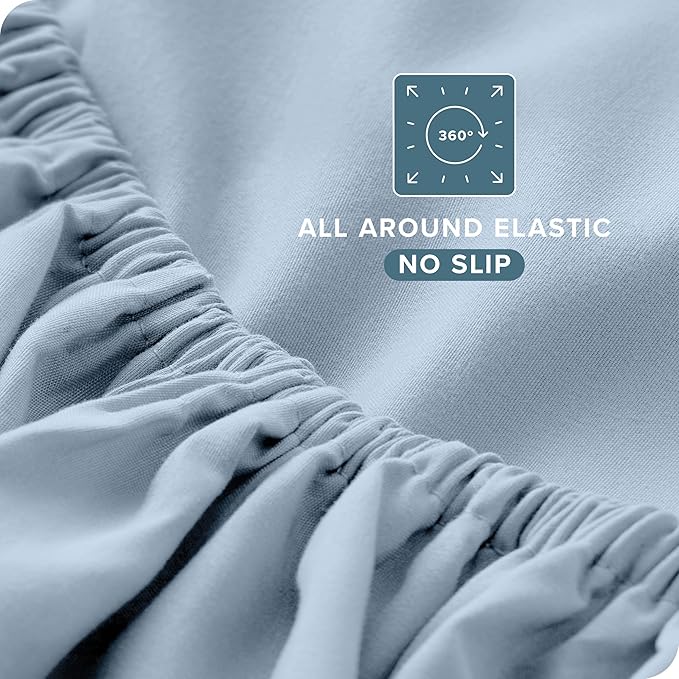 Bare Home California King Sheet Set - 1800 Ultra-Soft Microfiber Bed Sheets - Double Brushed - Deep Pockets - Easy Fit - 4 Piece Set - Bed Sheets (Cal King, Dusty Blue)