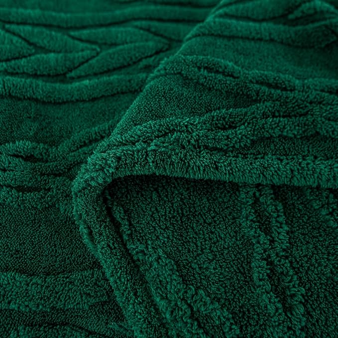 YUSOKI Sherpa Twin XL Blanket(Without Pillows)-3D Stylish Design Cozy Plush Fluffy Blankets for Teen Girls Women Couch Bed Sofa Chair Gift(Forest Green,65"x90")