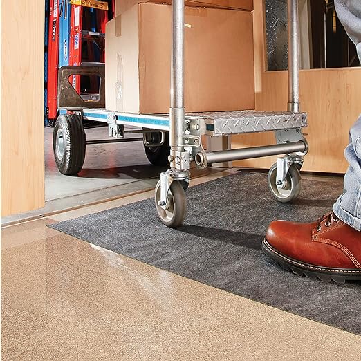 PIG Grippy Floor Mat Industrial Entrance Mat with Adhesive Backing 3' x 100' Mat Runner Gray GRP36200-GY