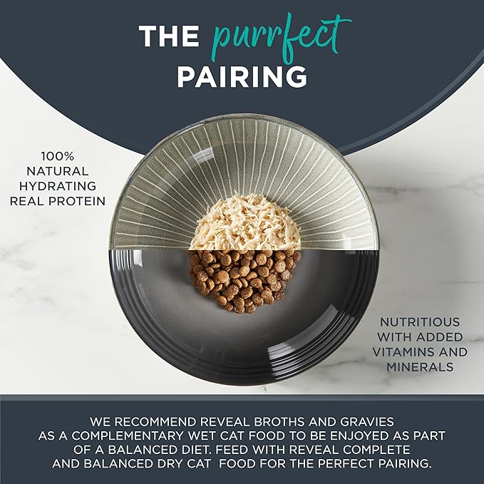 Reveal Natural Wet Canned Cat Food, Limited and Natural Ingredients, Grain Free, High Protein with No Artificial Additives, Tuna Fillet with Shrimp in Broth (24 x 2.47 oz Cans)