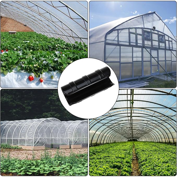 80PCS 3/4 inch Greenhouse Clips Black Greenhouse Clamps Black Plastic Clamps Garden Buildings Tube Clips for PVC Pipe Greenhouse Films, Sunshade Nets, Shelters, Farming, Gardening