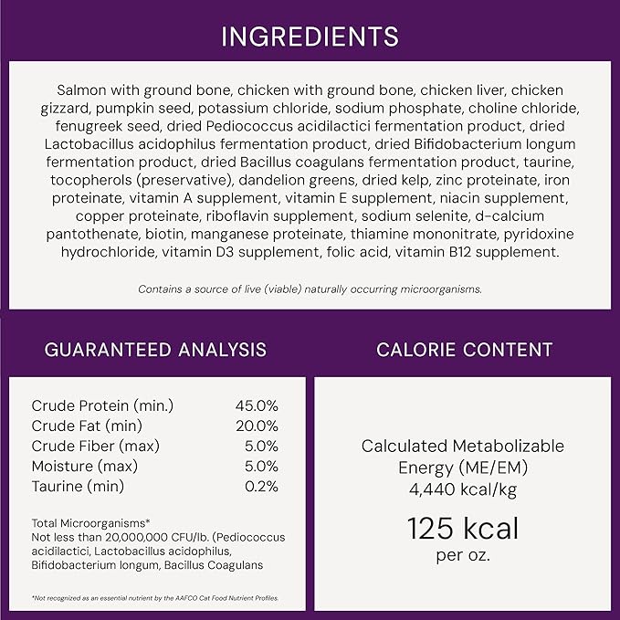 Stella & Chewy's Freeze-Dried Raw Cat Dinner Morsels - Premium Salmon & Chicken Recipe with 98% Wild-Caught & Cage-Free Protein - Natural Grain-Free Cat & Kitten Food - Made in USA - 18 oz
