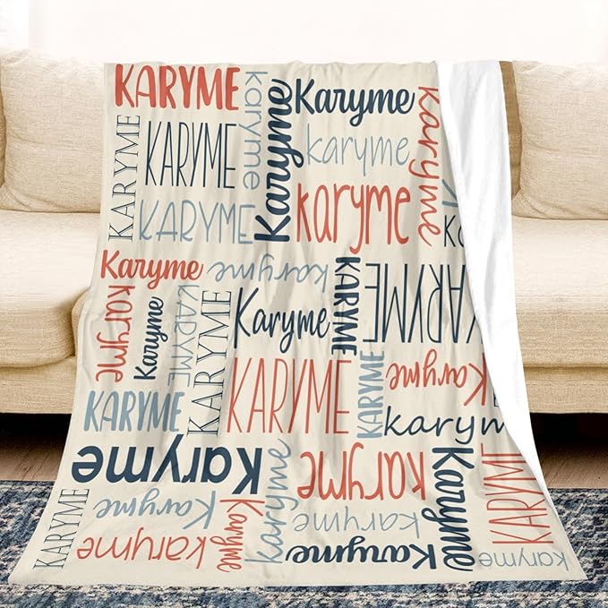 Personalized Name Blanket for Kids and Adult Customized Blanket for Boys Girls Baby Personalized Blanket and Throws