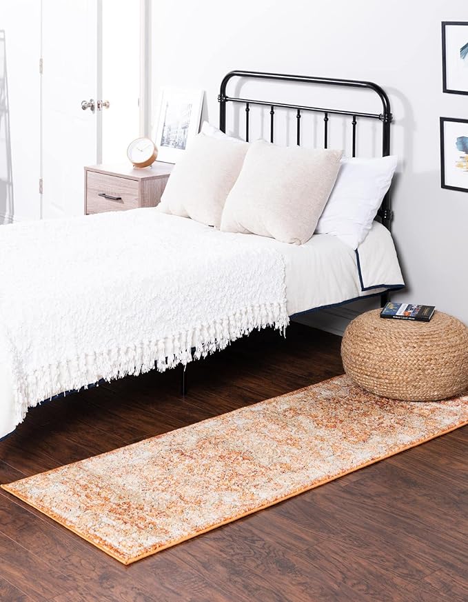 Unique Loom Isabella Collection Area Rug - Adjani (2' x 6' 1" Runner, Rust Red/ Black)