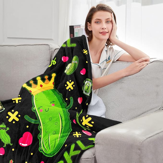 Pickle Blanket Pickle Gifts for Pickle Lovers Pickle Throw Blanket Pickle Bedding Decor Stuff Gifts for Girls Women 50"x40"