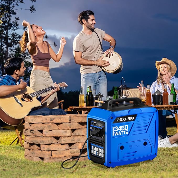 3450-Watt Dual Fuel Inverter Generator for Home Use, 1.6Gallon Large Fuel Tank Up to 8.3 Hours Use, 120V Gas Powered Generator Super Quiet - EPA Compliant