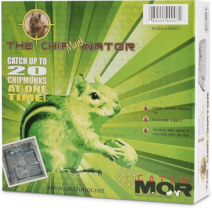 Rugged Ranch 2-Pack Chipmunkinator Multi-Catch Chipmunk Trap, Wire Cage, 14.5"x4"x14.5" Each - Live Catch-and-Release, 2-Door Humane Rodent Control, No-Poison Outdoor Use