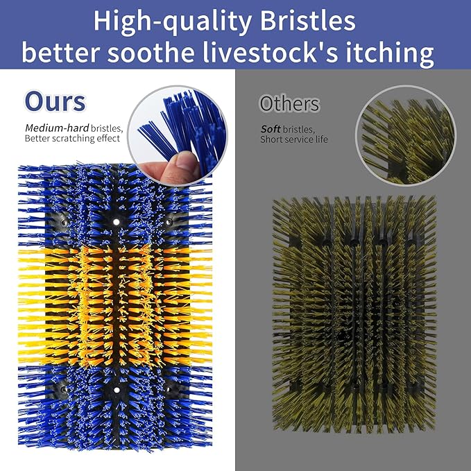Livestock Scratching Brush, 2Pcs Upgraded Large Cattle Scratcher with 12 Screws, Horse Brushes for Grooming, Relieve Itching on the Back, Livestock Supplies for Horse, Goat, Cow, Pig(XL Brush)
