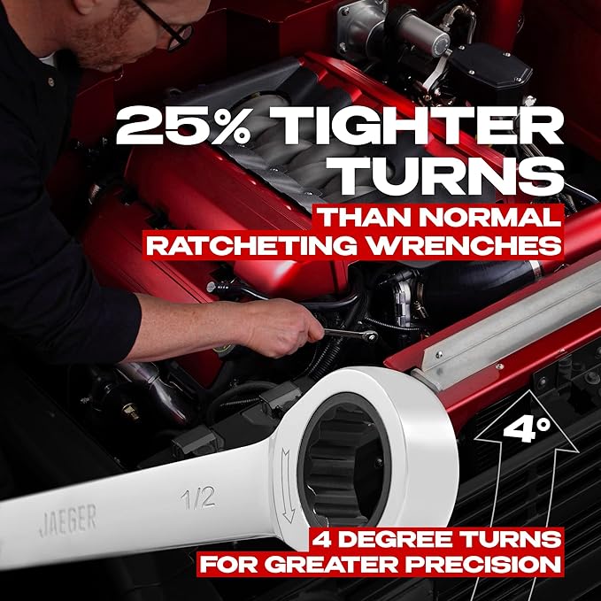 Jaeger 26pc TIGHTSPOT Ratcheting Wrench Master Set - Metric & Inch/SAE Combination Sizes