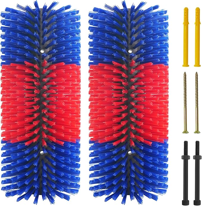 Livestock Scratching Brush Goat Scratcher Full Massage Grooming Brush with 8 Screws for Cattle, Sheep, Horses, Pigs