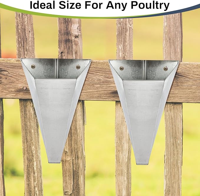 Mumufy 4 Pcs Medium Chicken Cone, Galvanized Steel Poultry Restraining Cones, up to 10 Pounds, Flat Back Funnel Cone Chicken Killing Cones for Butchering Birds Turkeys, Easy to Clean (Sliver)