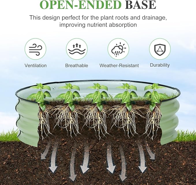 BPS Metal Raised Garden Bed, 2.5FT Diameter Galvanized Planter Raised Garden Boxes for Flower Planters, Vegetables Herb