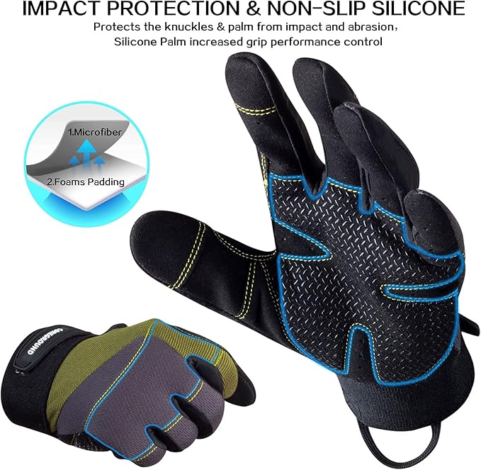 Leather Safety Work Gloves Gardening Carpenter Thorn Proof Truck Driving for Mens and Womens Waterproof heavy duty