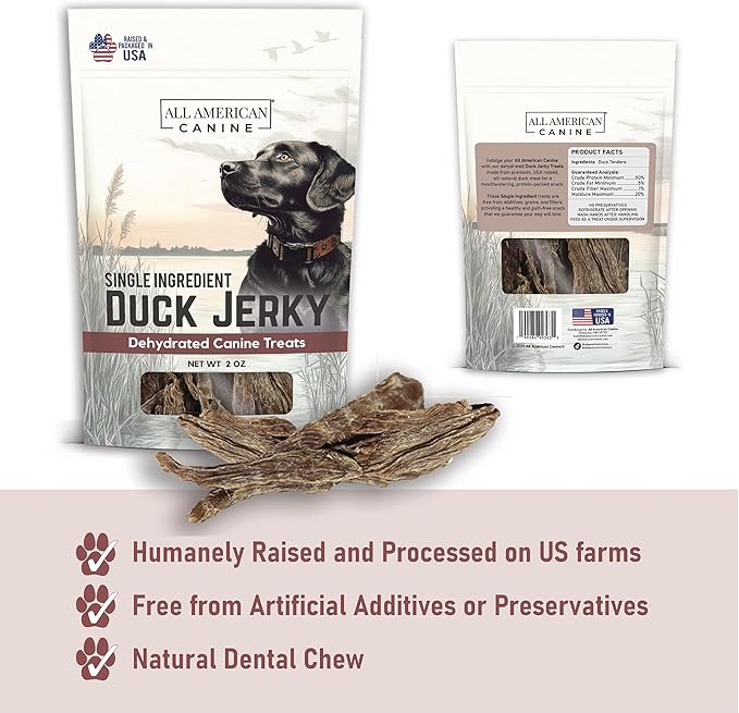 Quack Pack – Dehydrated Duck Feet, Necks, Heads and Jerky for Dogs – Single Ingredient, High Protein Chews – Grain-Free, Made in USA