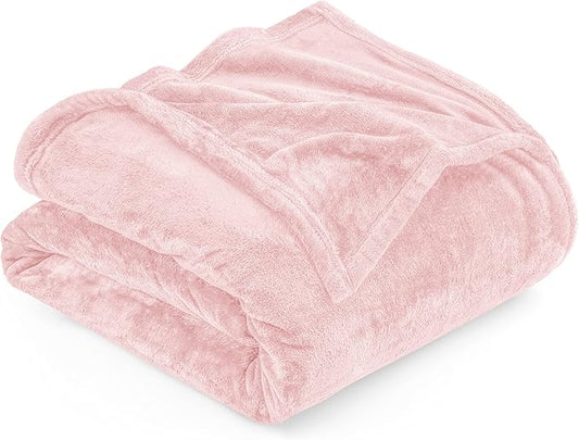 Utopia Bedding Fleece Blanket King Size Pink 300GSM Luxury Fuzzy Soft Anti-Static Microfiber Bed Blanket (90x102 Inch)