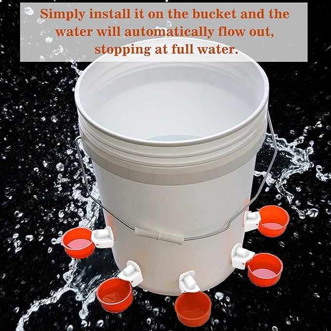 8pcs Large Automatic Chicken Waterer Cups | Chicken Water Feeder Suitable for Chicks, Duck, Goose, Turkey and Bunny | Poultry Water Feeder Kit