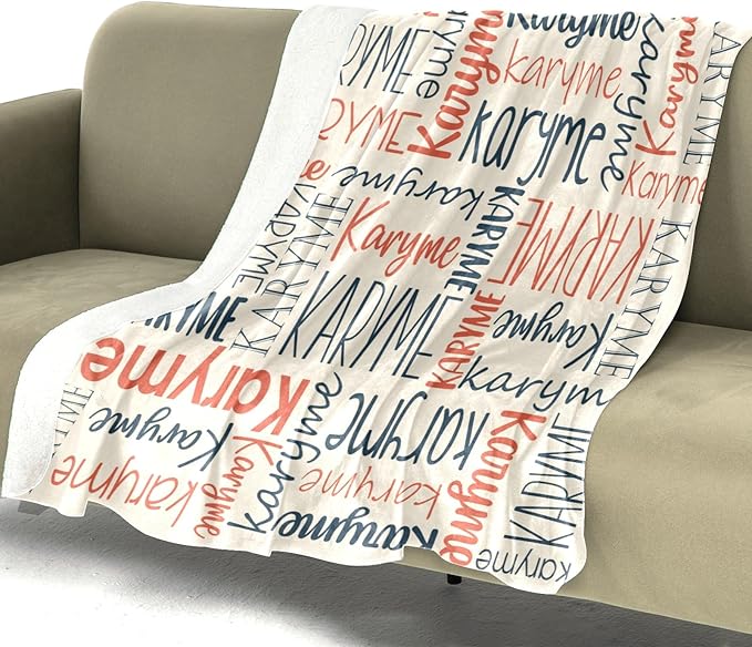 Personalized Name Blanket for Kids and Adult Customized Blanket for Boys Girls Baby Personalized Blanket and Throws