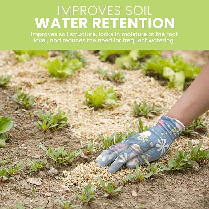 Garden Bed Organic Soil Conditioner - Hemp HURD Garden Mulch - Eco Friendly Potting Soil Aid - Moisture Retaining - Weed Suppressor - Perfect for Flowers & Vegetables - Grown in The US - 25 lbs.