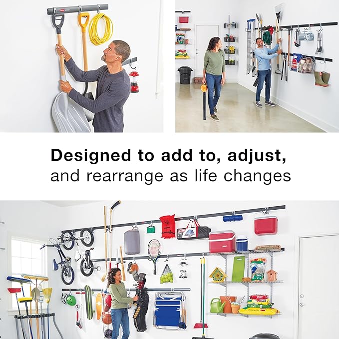 Rubbermaid Fasttrack Rail Storage 36"x12" 3-Shelf Kit, 350 lbs. Per Shelf, for Home/Garage/Shed/Workshop Organization