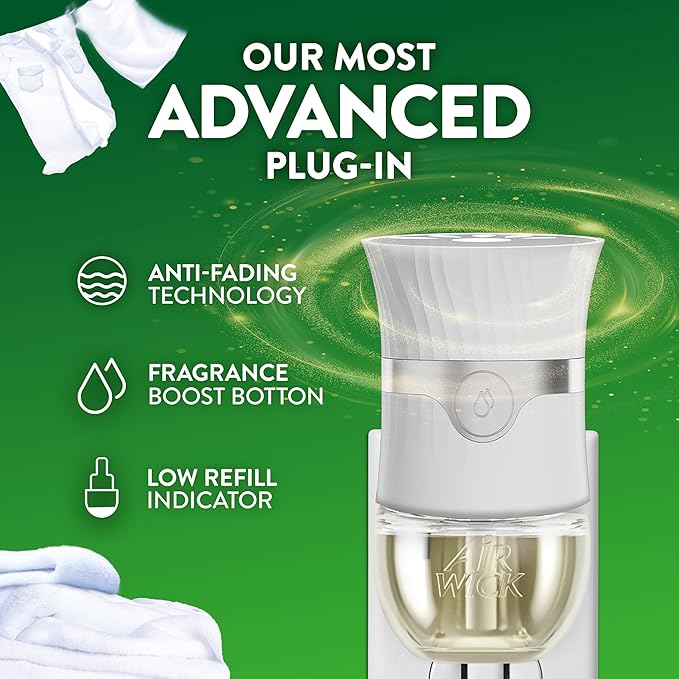 Air Wick Plug In Scented Oil Refill,Fresh Linen, 2 ct