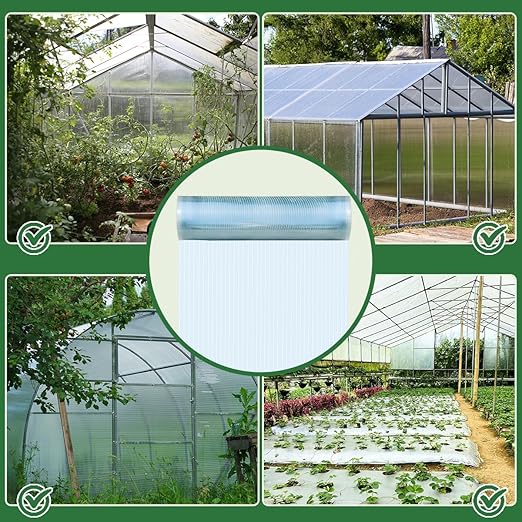 Polycarbonate Sheet 65.6Ft x 3.28Ft,DIY UV Resistant Polycarbonate Greenhouse Panels,Insulated Transparent Polycarbonate Roof Panels for Roof Farming Gardening Agriculture Courtyards Canopy