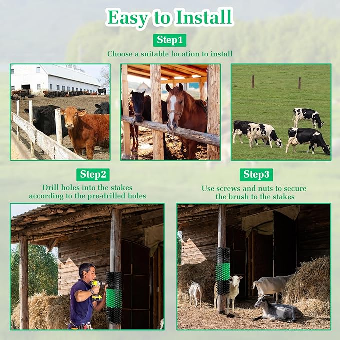 1PCS Livestock Scratching Brush Kit, Cattle and Horse Massage Grooming Brush, Itch Relief for Goat, Sheep and Pig