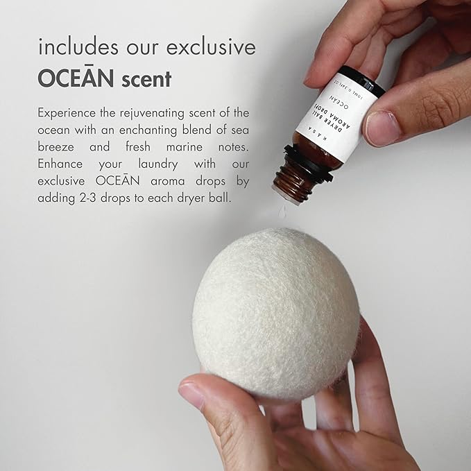 Premium Wool Dryer Balls, Set of 6 XL 100% New Zealand Wool, Natural Fabric Softener, Reusable, Anti Static, Reduces Drying Time, Wrinkles, Pet Hair, Lint