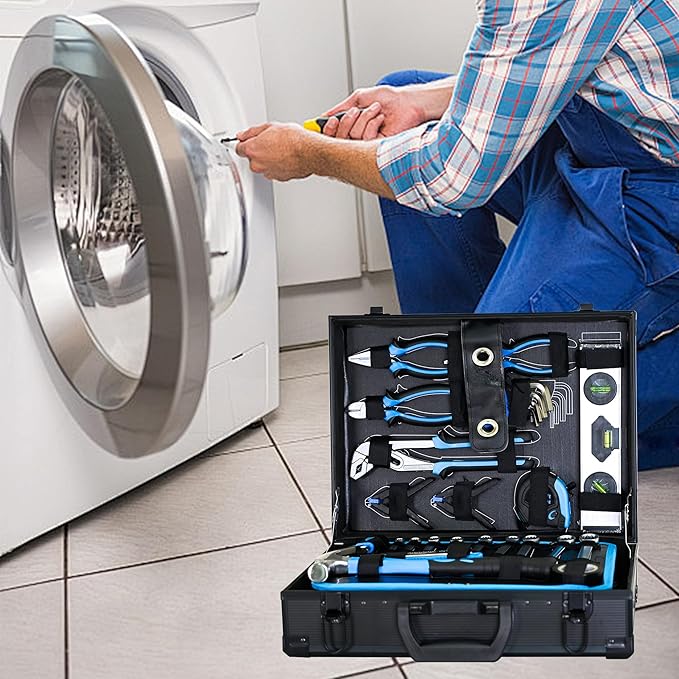 247 Piece Tool Kit, Basic Home Maintenance Tool Set, Machinery Tool Set for Homeowner, Apartment, Office, Mechanic, Men, Car, and as A Gift