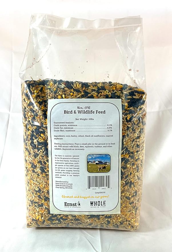 Ernst Grain & Livestock Bird and Wildlife Feed – Perfect for Birds, Ducks, Squirrels, Turkeys, Rabbits, Geese, and Deer – Non-GMO Wild Animal & Bird Feed for Outside Feeders - 10lbs