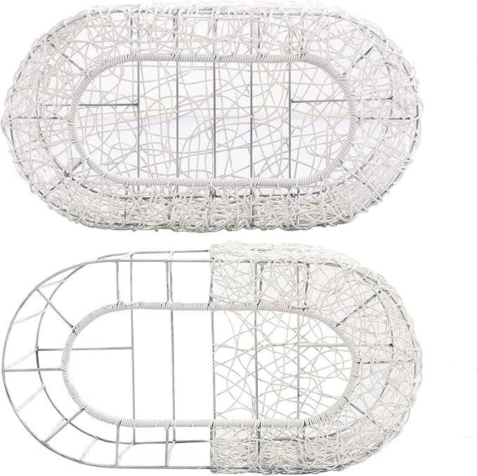 Fun Stackable White Cat Condo Clearance for Indoor Cats - Interactive Play Rattan Modern Cat House for Indoor Cats Kitty, Pet Friendly Top/Side House Entry, Cat Bed Enclosed