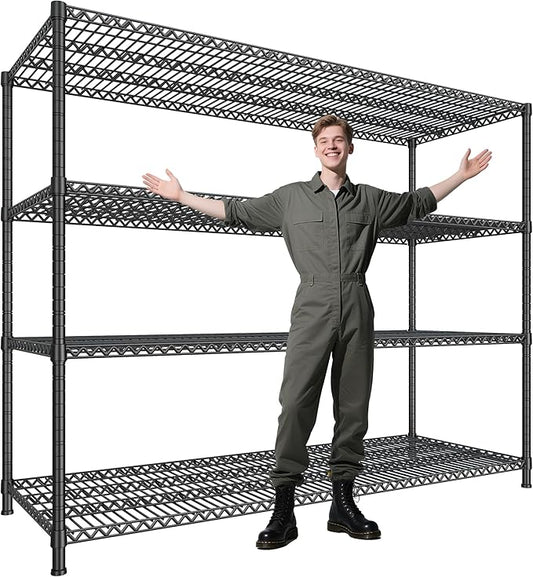 68.1"W Storage Shelves 2500LBS Wire Shelving Unit, Garage Shelving Heavy Duty, Adjustable Metal Shelving for Garage, Pantry, Kitchen, Basement, Warehouse, Business 68.1"W x 20.9"D x 70.9"H