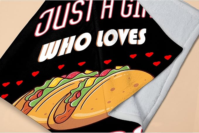 Just Girl Who Loves Tacos Blanket Soft Blankets and Throws Flannel Cozy Lightweight Quilt Gift Perfect for Bed Sofa Couch-80 x60 Large for Adult