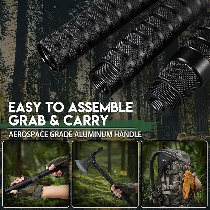 Freelander Tactical Axe 2 Pack, Sharp Tomahawk with Sheath, Portable Tomahawk with Clip and Bottle Opener, Durable Survival Hatchet for Emergency, Hiking and Camping, for Men Women