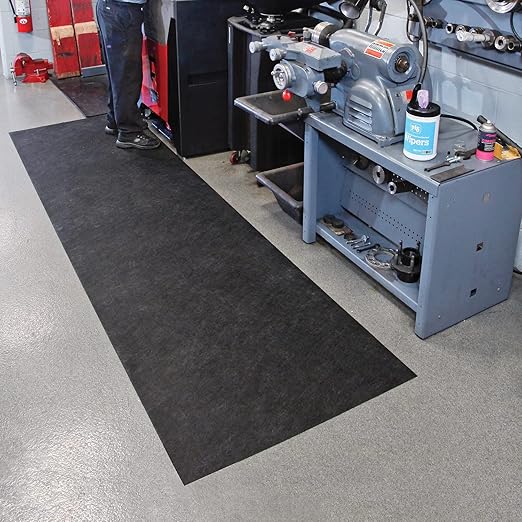 PIG Grippy Floor Mat | Industrial Entrance Mat with Adhesive Backing | 4' x 100' Mat Runner | Black | GRP48200-BK