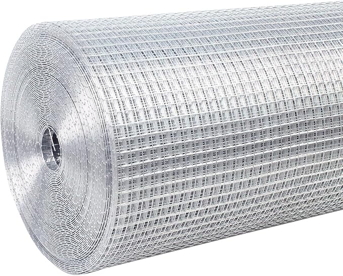 Hardware Cloth for Chicken Wire Fencing-1/4in Mesh AWG 23 Gauge 48in x 50ft Hot-Dip Galvanized Welded Wire Mesh Roll-Rabbit Cages, Snake Proof Fencing, Poultry Netting, Tree Guards
