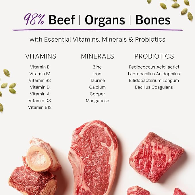 Stella & Chewy's Freeze-Dried Raw Cat Dinner Morsels - Premium Beef Recipe with 98% Grass-Fed Meat & Organs - Natural Grain-Free Cat & Kitten Food - Made in USA - 18 oz